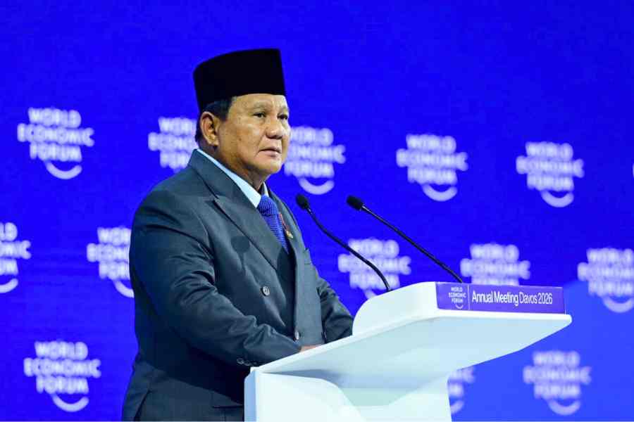 Prabowo Undang 138 Tokoh di Indonesia Economic Outlook, Dari Kalangan Ekonom Kritis ada Chatib Basri dan Agustinus Prasetyantoko Presiden RI Prabowo Subianto menyuarakan optimisme bahwa pertumbuhan Indonesia akan mengejutkan dunia di forum Pertemuan World Economic Forum (WEF) Davos, 22 Januari 2026. (Foto:Tutur/Biro Pers Media Istana)