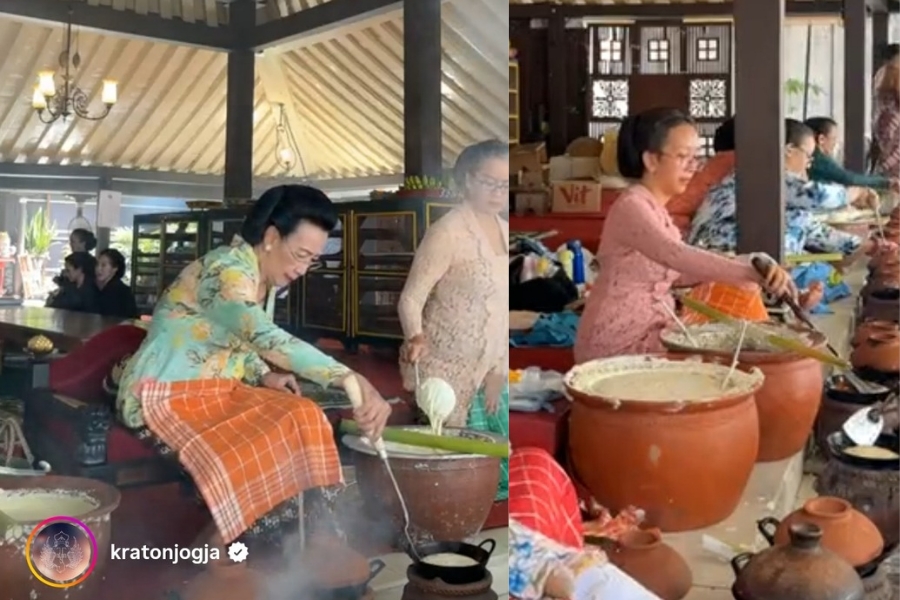 Para Putri Ikuti Tradisi Ngapem di Keraton Yogya GKR Hemas dan para putri di Keraton Yogyakarta (Foto: @kratonjogja)