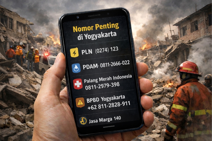 Nomor Penting Wajib Disimpan untuk Darurat Yogyakarta Nomor penting area Yogyakarta (Foto: Tutur/AI)