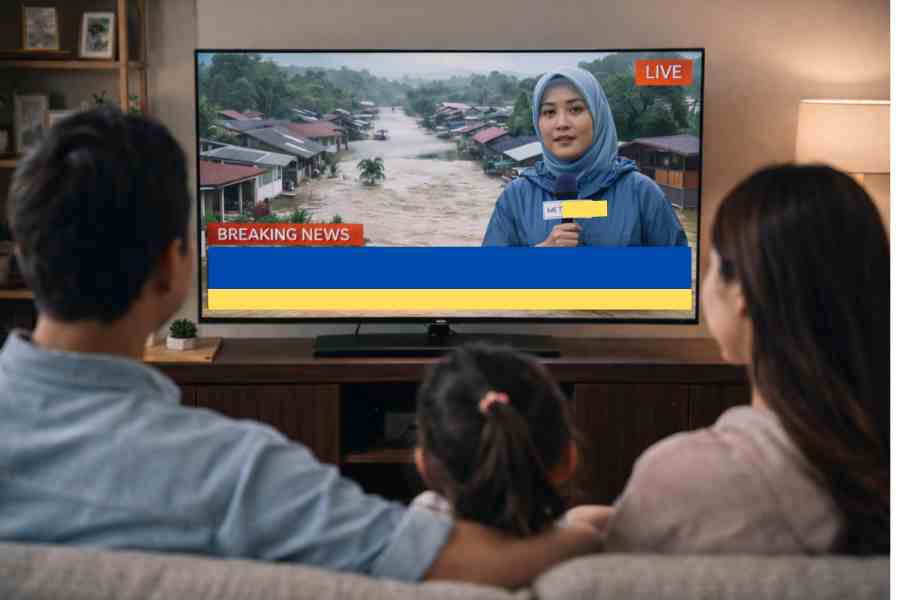 Ketika Berita Bencana Mengusik Pikiran: Ini Cara Menjaga Mental Tetap Tenang Menonton tayangan berita bencana secara berlebihan bisa memicu terganggunya mental. (Foto: Tutur/ Ilustrasi AI)