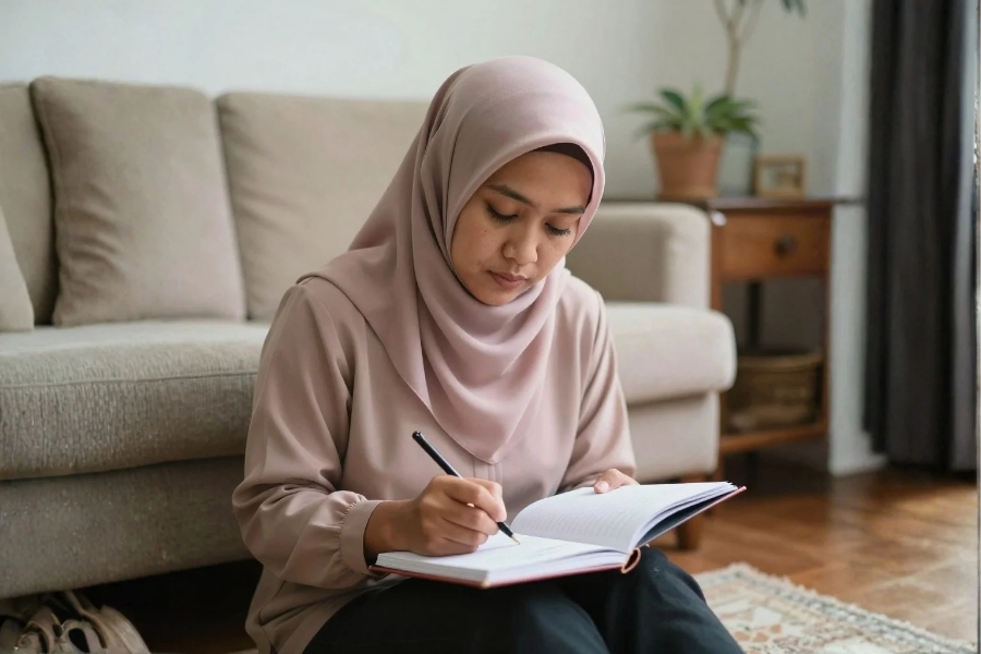 Februari: Masa Transisi Sebelum Ritme Puasa Dimulai Ibu melatih kesadaran mempersiapkan bulan Ramadan (Foto: Tutur/AI)