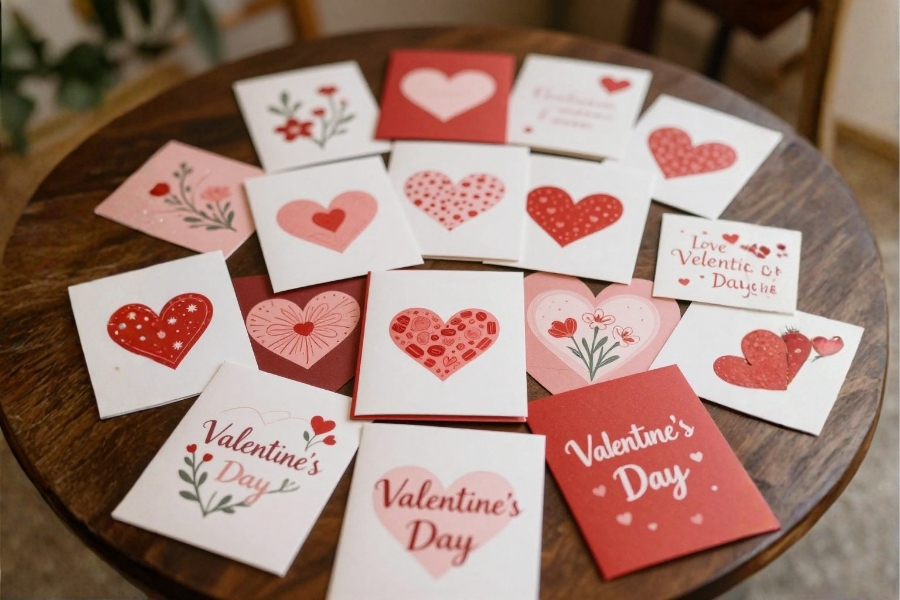 10 Ide Ucapan Valentine Simpel, Tapi Bikin Hati Hangat Kartu ucapan Valentine (Foto:Tutur/AI)