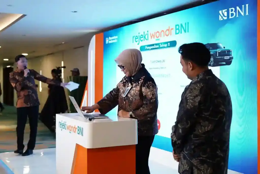 4 Bank BUMN Cetak Laba Rp37,1 Triliun di Kuartal I 2026, Bank Mandiri dan Bank Rakyat Indonesia Dominan PT Bank Negara Indonesia (Persero) Tbk atau BNI resmi mengumumkan pemenang tahap kedua program undian Rejeki wondr BNI pada 24 Februari 2026 di Grha BNI. (Foto: BNI)