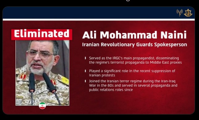 Giliran Jubir Garda Revolusi Iran yang Tewas Diterjang Serangan Udara Israel