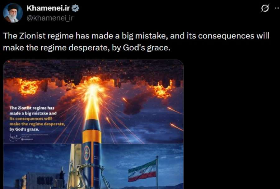 Pesan Perdana Akun X Mendiang Ayatollah Ali Khamenei, Unggah Foto Seram Rudal