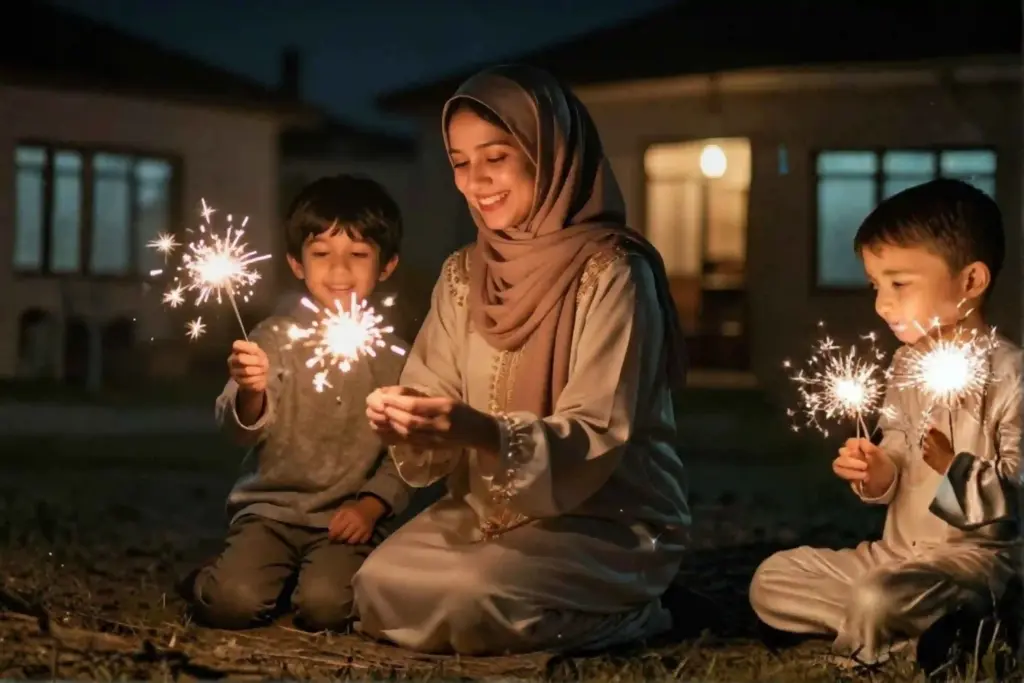 5 Masa Kecil Gen Milenial Pas Ramadan yang Bikin Maklum ke Anak Sekarang Momen Ramadan bersama anak (Foto: Tutur/Ilustrasi AI)