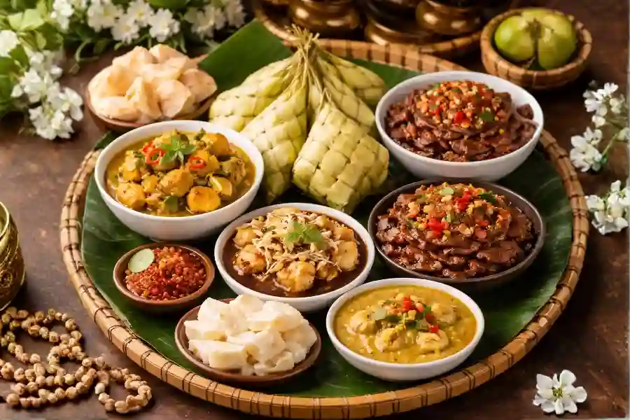 Ide Menu Anti Mainstream Teman Ketupat di Hari Pertama Idulfitri Alternatif menu teman ketupat selain opor. (Foto: Tutur/Ilustrasi AI)