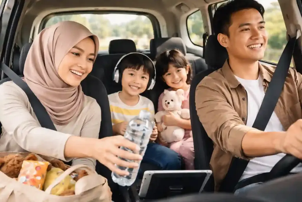Tips Arus Balik untuk Ibu dan Anak: Tetap Tenang di Perjalanan Panjang Balik mudik keluarga (Foto: Tutur/Ilustrasi AI)