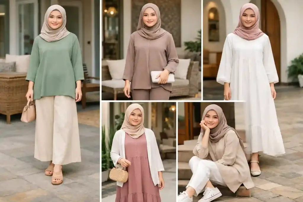 Ide Outfit Lebaran untuk Silaturahmi dari Pagi sampai Malam Outfit Idulfitri (Foto: Tutur/Ilustrasi AI)