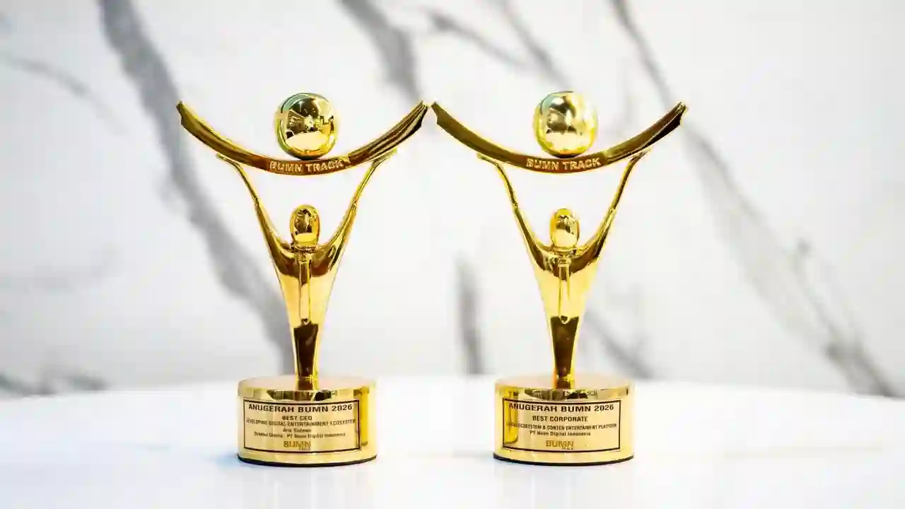 PT Nuon Digital Indonesia (Nuon), operating company PT Telkom Indonesia (Persero) Tbk (Telkom) yang berfokus pada ekosistem digital lifestyle, meraih dua penghargaan dalam ajang Anugerah BUMN 2026 yang diselenggarakan oleh BUMN Track. (Foto: Tutur/Telkom Indonesia)