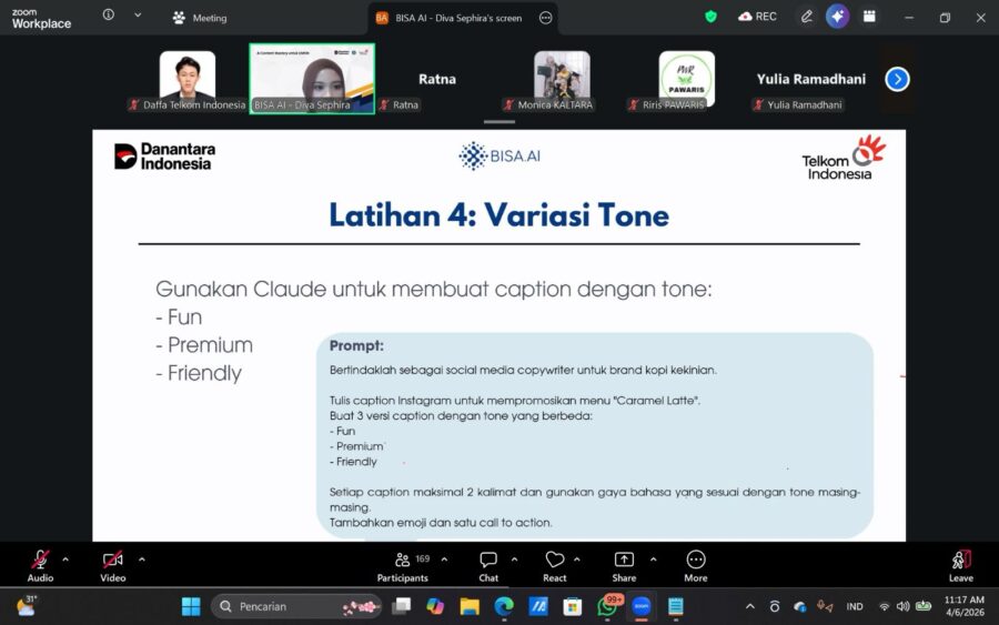 PT Telkom Indonesia (Persero) Tbk (Telkom) menyelenggarakan pelatihan Kartini in Technology pada April 2026 yang diikuti 260 perempuan pelaku UMKM dari berbagai daerah secara hybrid. (Foto: Tutur/Telkom)