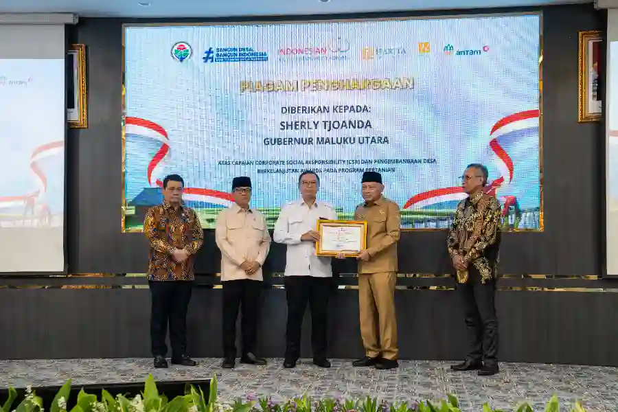 Kolaborasi Pembangunan Desa di Maluku Utara Tunjukkan Dampak Nyata bagi Kesejahteraan Masyarakat Program CSR Harita Nickel sektor pertanian diapresiasi pada Pengembangan Desa Berkelanjutan (PDB) Awards 2026 di Jakarta. (Foto: Tutur/ Harita Nickel)