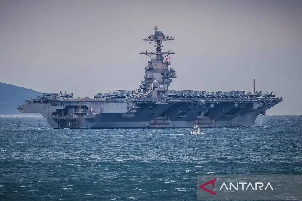 Kapal Induk USS Gerald R. Ford Tinggalkan Timur Tengah