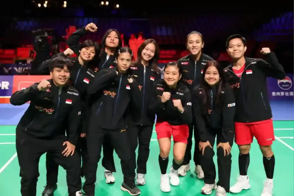 BNI Kawal Generasi Emas Baru, Tim Uber Indonesia Melaju ke Semifinal Tim Uber Indonesia yang didukung PT Bank Negara Indonesia (Persero) Tbk atau BNI berhasil melangkah ke babak semifinal. (Foto: Tutur/BNI)