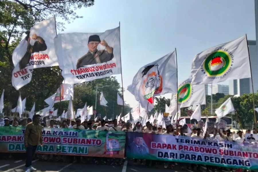 Muncul Massa Tandingan Dukung Prabowo di Patung Kuda Jakarta