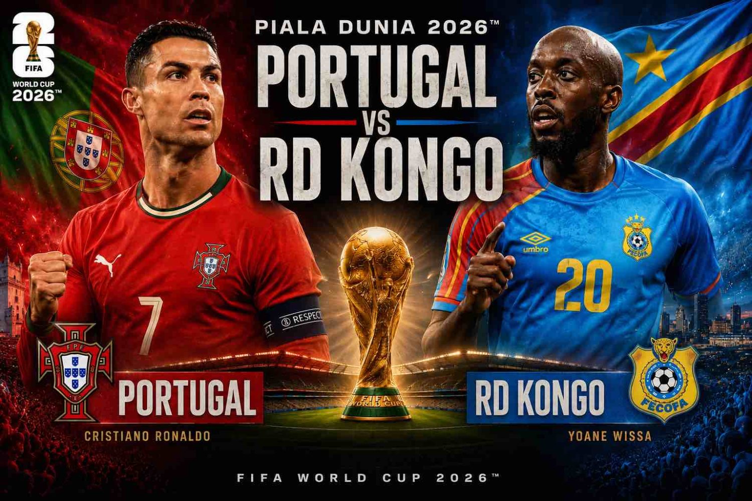 Portugal vs RD Kongo: Tim Bertabur Bintang Diuji Underdog Afrika