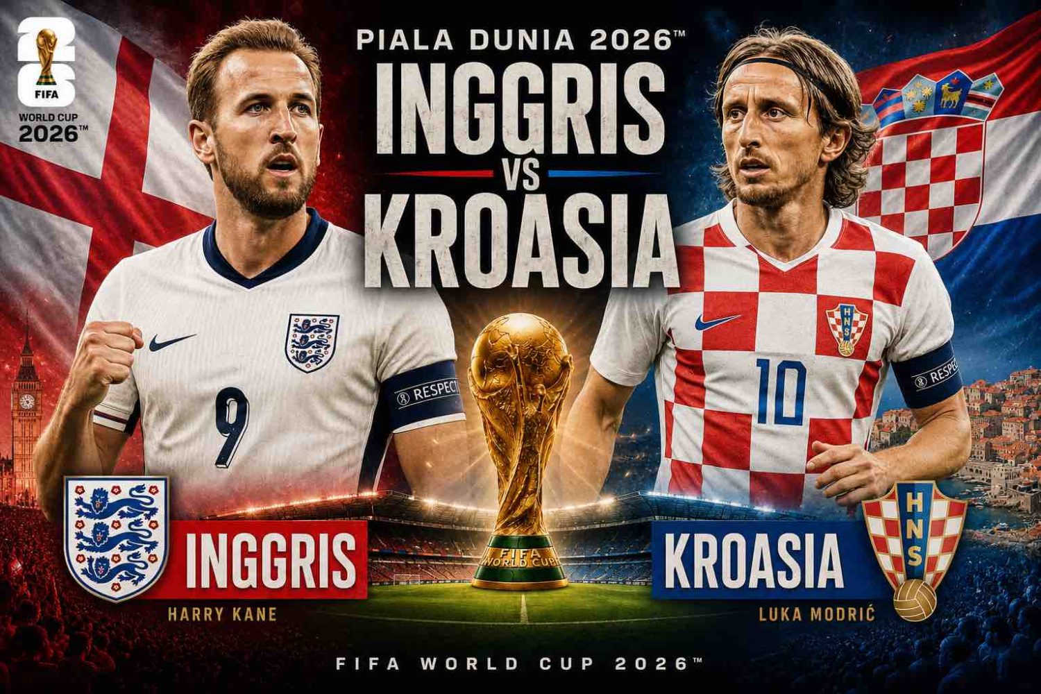 Inggris vs Kroasia: Pertarungan Dua Generasi di Piala Dunia 2026