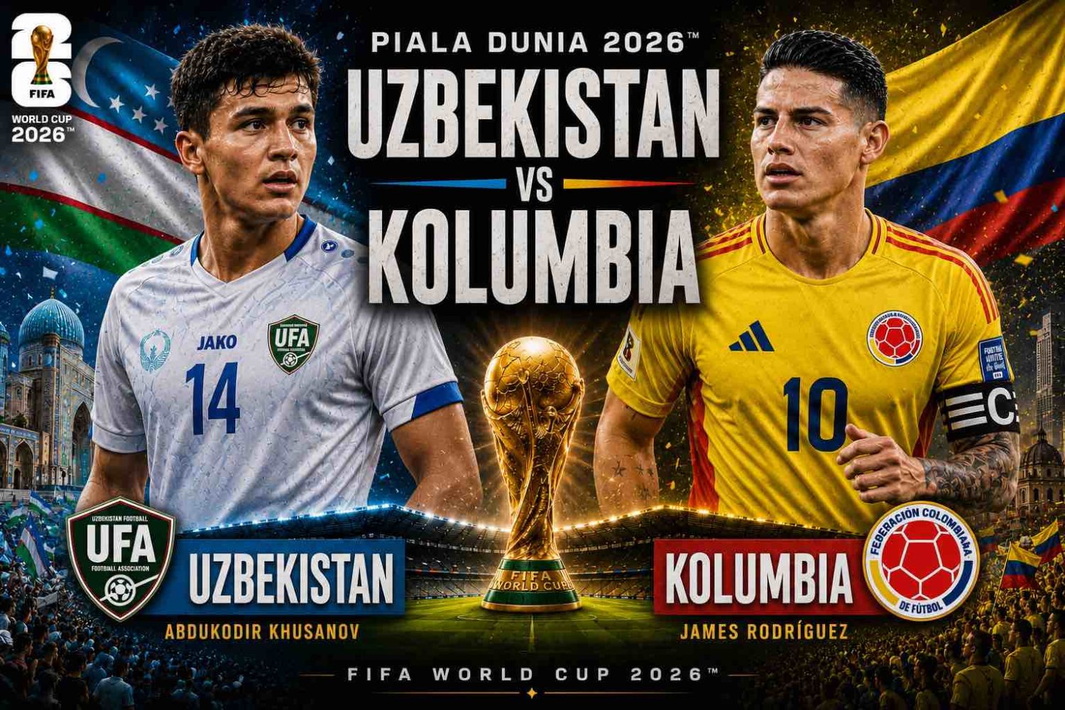 Uzbekistan vs Kolombia: Debut Bersejarah White Wolves Terancam Berakhir Pahit
