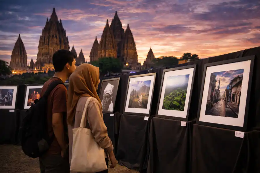 Ilustrasi kegiatan seni dan budaya di Yogyakarta (Foto; Tutur/AI)