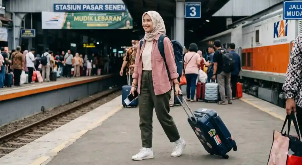 Outfit casual mudik lebaran (Foto: tutur/ Ilustrasi AI)