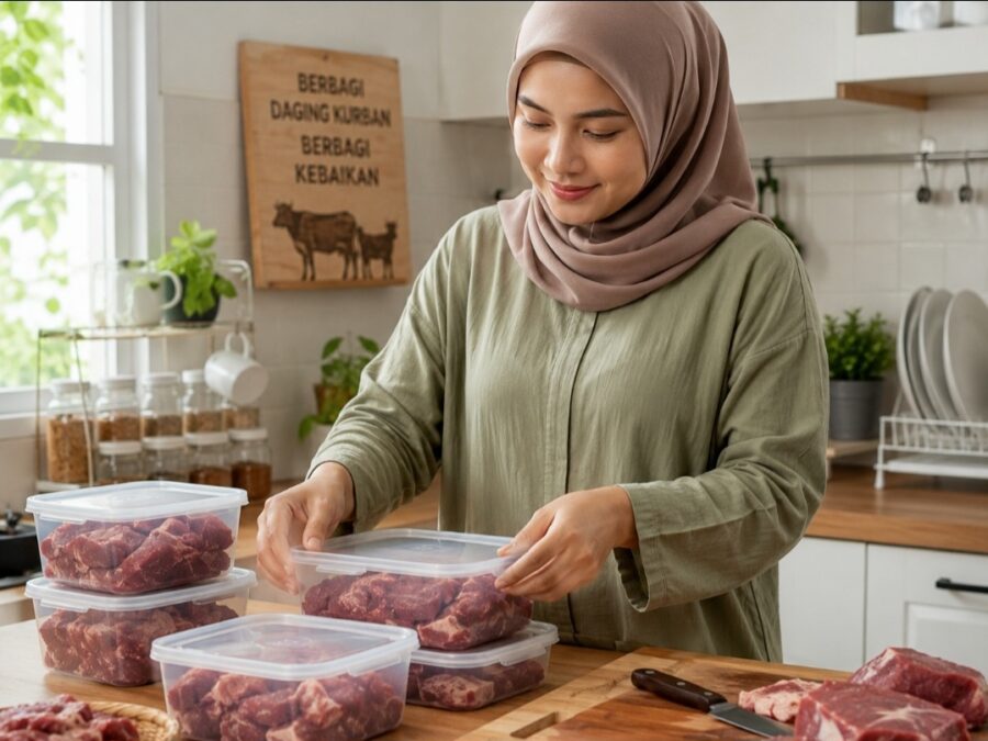 Ilustrasi food preparation daging kurban (Foto: Tutur/Ilustrasi AI)