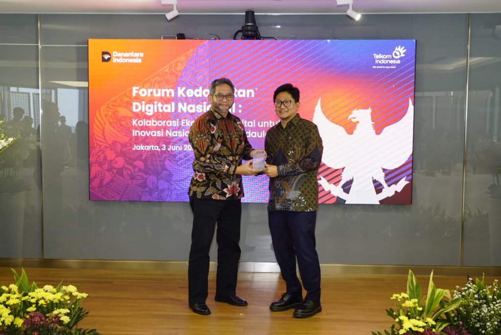 Forum Kedaulatan Digital Nasional bertajuk “Kolaborasi Ekosistem Digital untuk Inovasi Nasional yang Berdaulat” di Telkom Landmark Tower, Jakarta, Rabu (3/6). (Foto: Tutur/ Telkom)