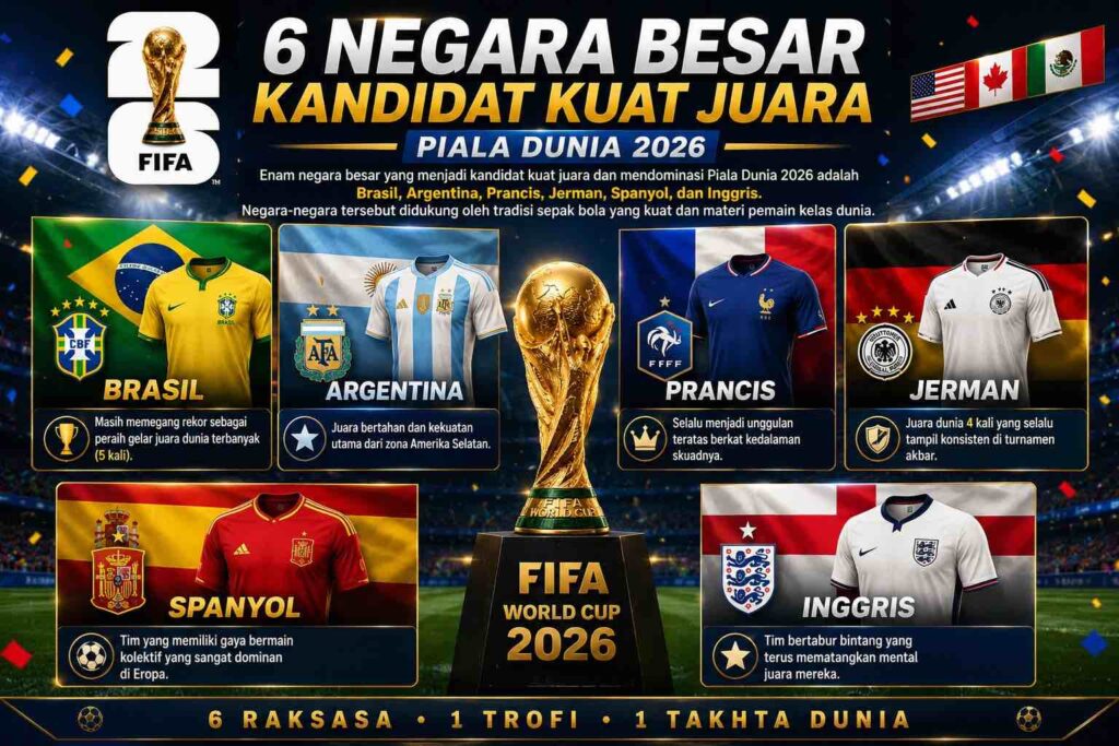 6 Negara Favorit Juara Piala Dunia 2026: Siapa Paling Berpeluang Angkat Trofi?